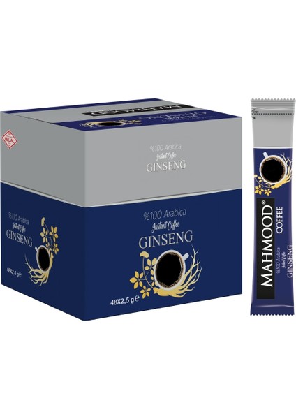 Mahmood Coffee Arabica Ginseng Aromalı Çözünebilir Granül Kahve 2,5g x 48