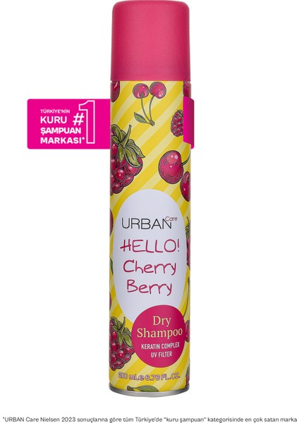 Hello Cherry Berry Hacimlendirici Kuru Şampuan- Vegan- Uv Korumalı- 200 ml