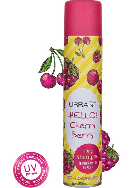 Hello Cherry Berry Hacimlendirici Kuru Şampuan- Vegan- Uv Korumalı- 200 ml