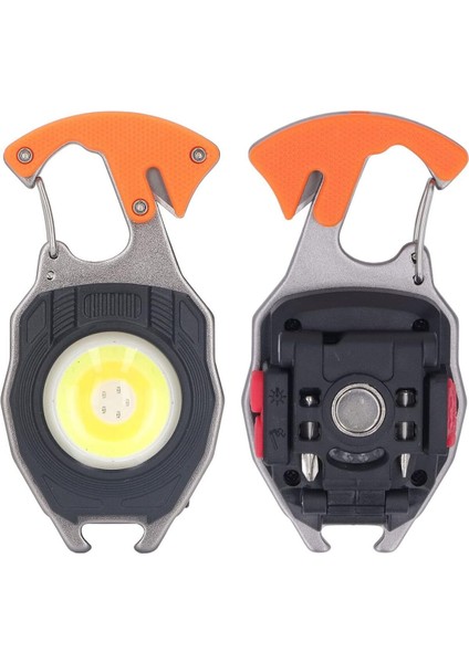 Çok Fonksiyonlu Mini LED Lamba Anahtarlık ve Çakmak USB Şarjlı Kamp Için Taşınabilir Tam 5 Modlu