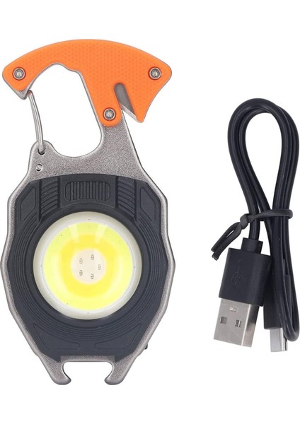 Çok Fonksiyonlu Mini LED Lamba Anahtarlık ve Çakmak USB Şarjlı Kamp Için Taşınabilir Tam 5 Modlu indirimleri