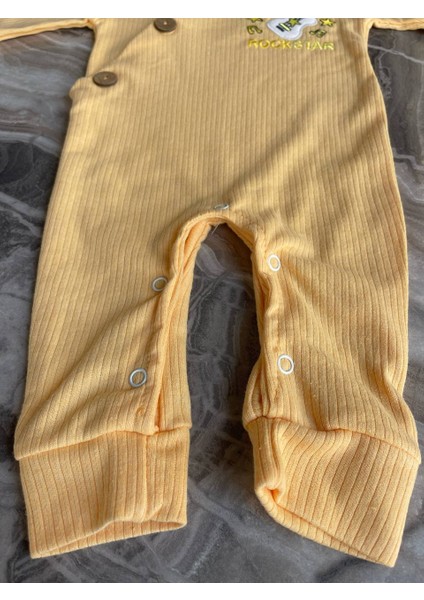 Ünisex Mevsimlik Uzun Kollu Bebe Yakalı %100 Pamuk Çıtçıtlı Kız Bebek Tulum 3-9Ay