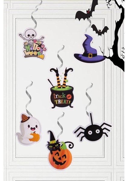 Tekno Trust 6'lı Cadılar Bayramı Halloween Örümcek, Balkabağı, Cadı Dekoratif Sarkıt Süs Asmalı Dekor fiyatları