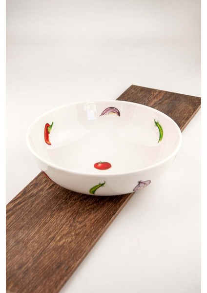 Vegetables Büyük Boy Porselen Salata Kasesi