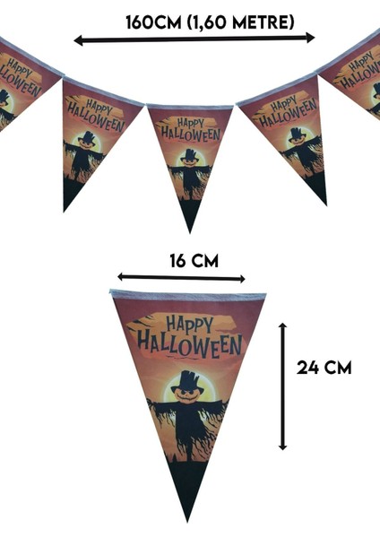 Tekno Trust 1 Adet Cadılar Bayramı Halloween Flama Dekor Bayrak Süs 160 cm fiyatları