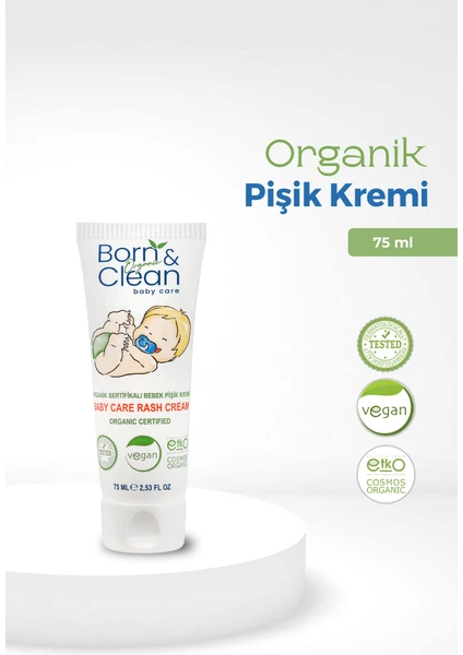 Born & Clean Organik Bebek Pişik Kremi - 75ML