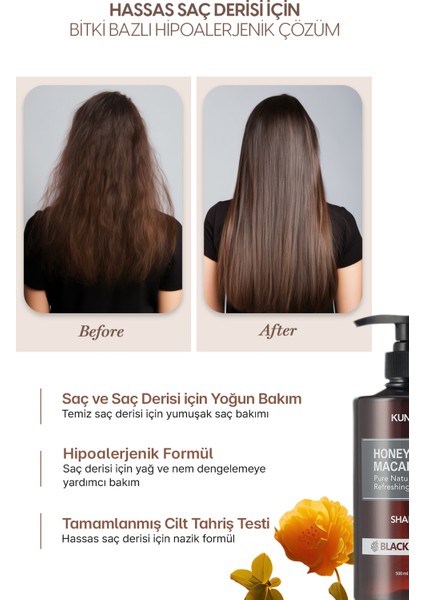 Kırılma Karşıtı Besleyici Bakım Şampuanı KUNDAL Honey&Macadamia Nature Shampoo 500ml Pink Grapefruit