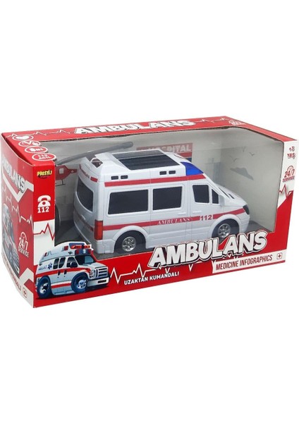 Oyuncak Kumandalı Araba 112 Full Fonks Ambulans