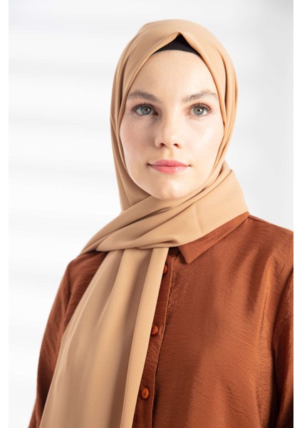 PURE SCARFS Krep Şal Camel