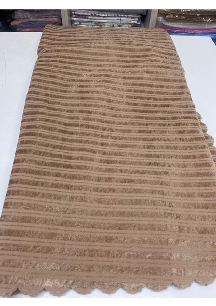 3'lü Bambu Kadife Bej Çizgili Kaymaz Koltuk Örtüsü 170x210 fiyatları