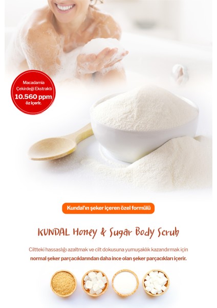 Macadamia Özlü Vücut Peelingi Kundal Macadamia & Sugar Body Scrub 550G (Pink Grapefruit)