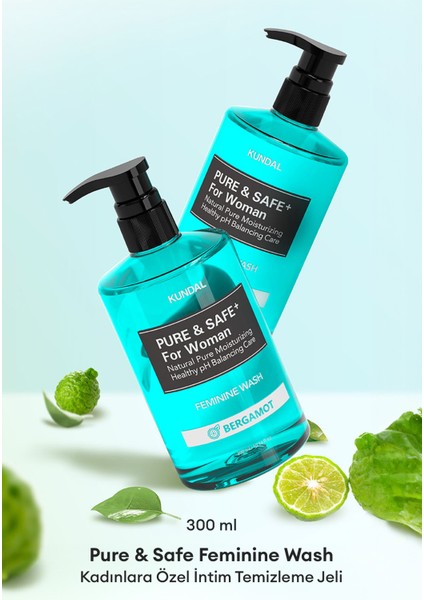 Kadınlara Özel İntim Temizleme Jeli KUNDAL Feminine Cleanser 300ml (Bergamot)