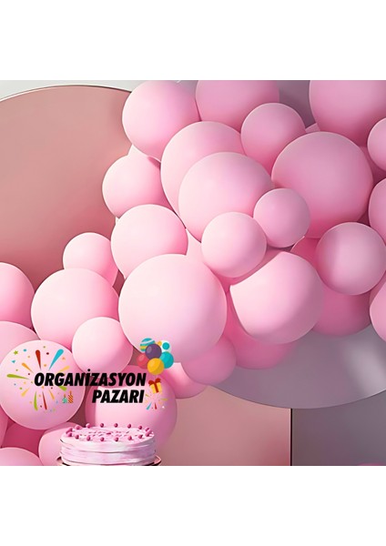 Balon Seti Makaron Pembe 100 Lü Balon Zinciri Seti fırsatları