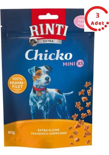 Chicko Mini Xs Tavuklu Küçük Irk Köpek Ödülü 80 gr x 3 Adet