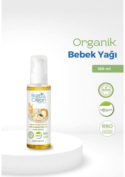 Born & Clean Organik Bebek Yağı - 100ML %100 Doğal