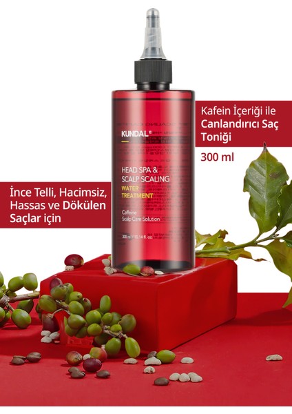 Kafein İçeren Sıvı Saç Kremi KUNDAL Caffeine Water Treatment 300ml (Herb Mint)