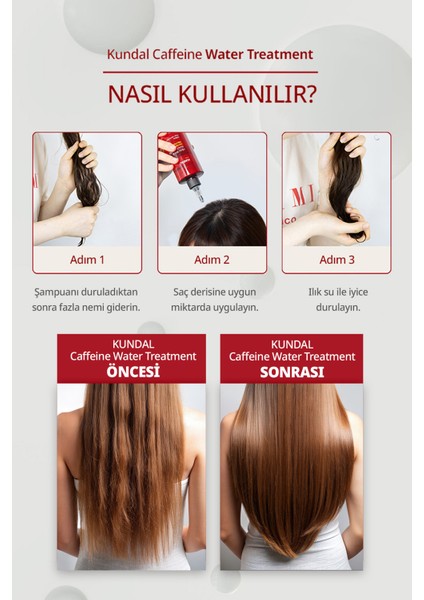 Kafein İçeren Sıvı Saç Kremi KUNDAL Caffeine Water Treatment 300ml (Herb Mint) fırsatları