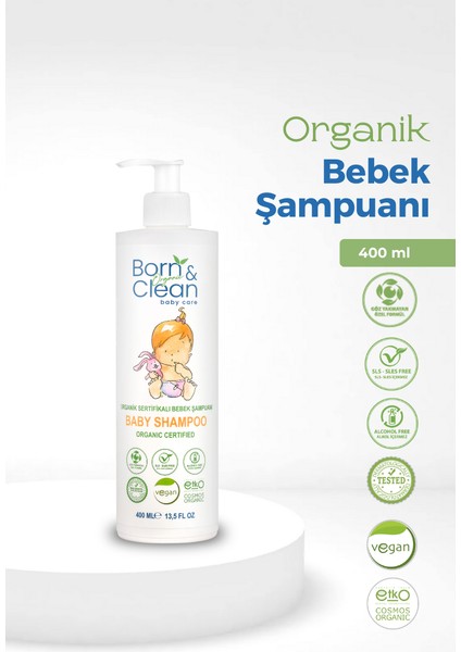 Born & Clean Organik Bebek Şampuanı - 400ML