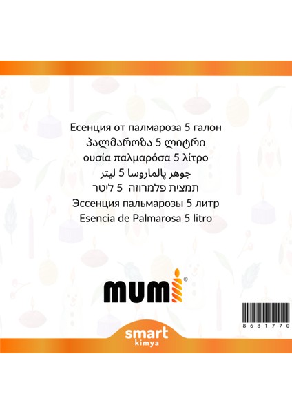 Palmarosa Mum Esansı 58739 5 Litre fiyatları