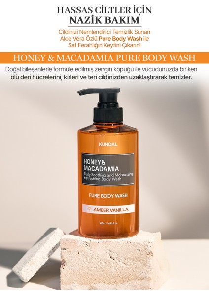 Ph Dengeleyici ve Arındırıcı Vücut Yıkama Jeli KUNDAL Honey&Macadamia Pure Body Wash (Amber Vanilla) fiyatları
