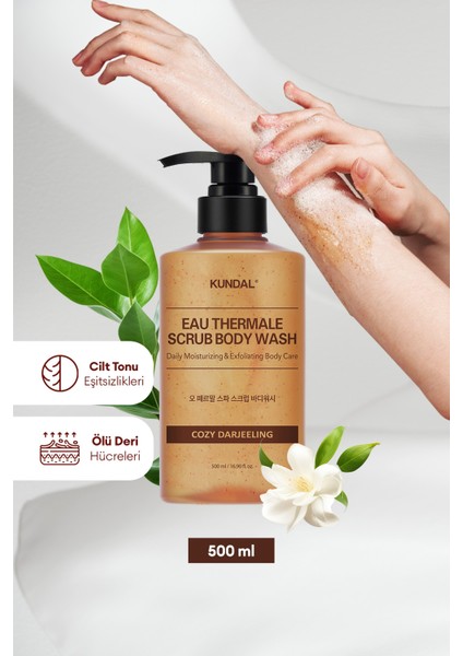 Peeling Etkili, Tanecikli Vücut Yıkama Jeli KUNDAL Eau Thermale Scrub Body Wash (Cozy Darjeeling)