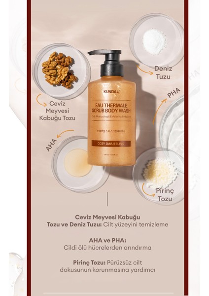 Peeling Etkili, Tanecikli Vücut Yıkama Jeli KUNDAL Eau Thermale Scrub Body Wash (Cozy Darjeeling) fırsatları