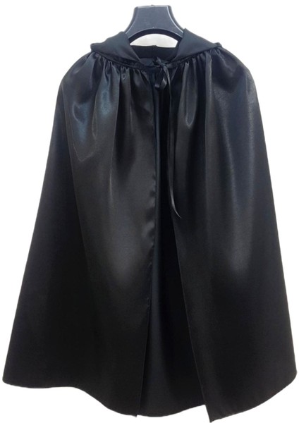 Hallowen Cadılar Bayramı Kapüşonlu Cellat Pelerini 70 cm Siyah Renk
