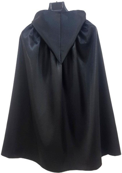 Hallowen Cadılar Bayramı Kapüşonlu Cellat Pelerini 70 cm Siyah Renk