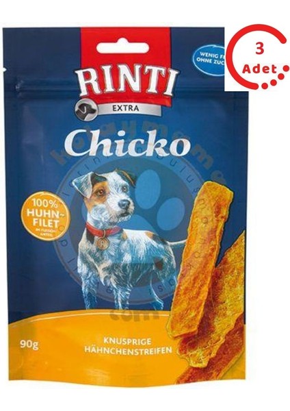 Chicko Huhn-Filet Tavuklu Tamamlayıcı Mama ve Köpek Ödül Şeritleri 90 gr x 3 Adet