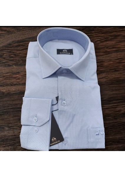 Erkek Büyük Beden Gömlek-Açık Mavi