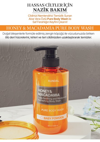 Ph Dengeleyici ve Arındırıcı Vücut Yıkama Jeli KUNDAL Honey & Macadamia Pure Body Wash (Baby Powder) fiyatları