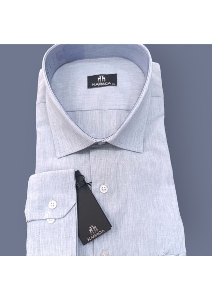 Erkek Büyük Beden Gömlek-Açık Mavi