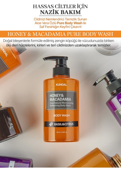 Ph Dengeleyici ve Arındırıcı Vücut Yıkama Jeli KUNDAL Honey& Macadamia Pure Body Wash (Basil&Citrus) fiyatları