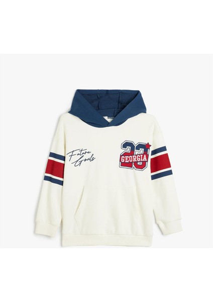 5Wkb10207Tk 010 Ekru Erkek Cocuk Pamuk Jersey Sweatshırt