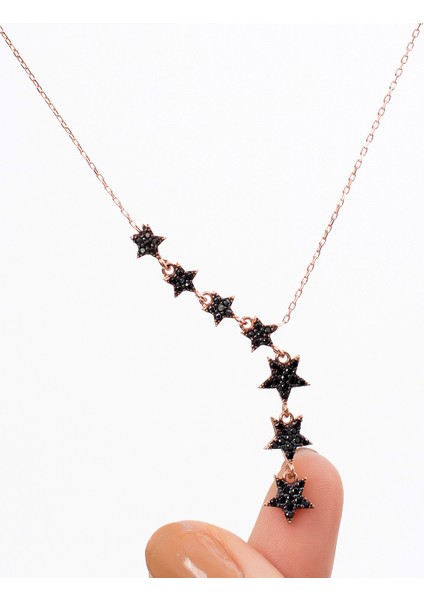 925 Ayar Gümüş Oniks Taşlı Kayan Yıldız Kolye fiyatları