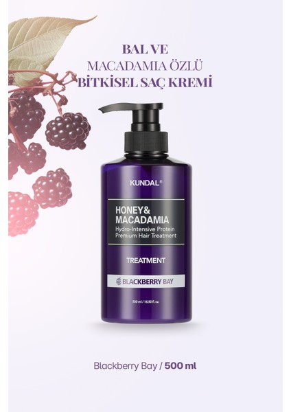 Yoğun Nemlendirici ve Besleyici Saç Kremi KUNDAL Honey & Macadamia Protein Treatment Blackberry Bay