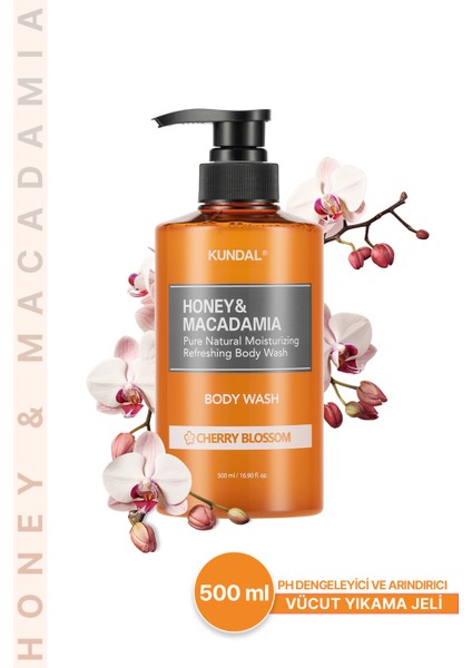 Ph Dengeleyici ve Arındırıcı Vücut Yıkama Jeli KUNDAL Honey&Macadamia Pure Body Wash(Cherry Blossom)