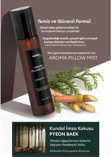 Rahatlatıcı Yastık Spreyi Kundal Aroma Pillow Mist 150ML (Pyeon Baek)