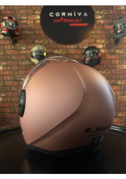 Classy Mat Gold Pembe Kask