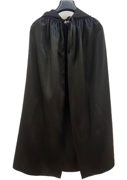 Hallowen Cadılar Bayramı Kapüşonlu Cellat Pelerini 90 cm Siyah Renk