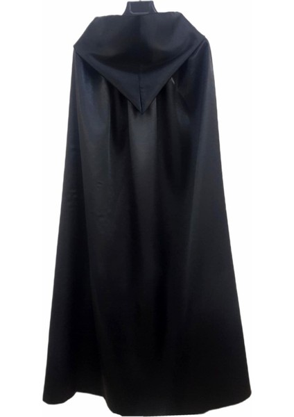 Hallowen Cadılar Bayramı Kapüşonlu Cellat Pelerini 90 cm Siyah Renk
