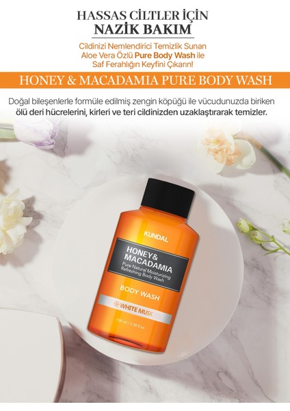 Ph Dengeleyici ve Arındırıcı Vücut Yıkama Jeli KUNDAL Honey & Macadamia Pure Body Wash (White Musk) fiyatları
