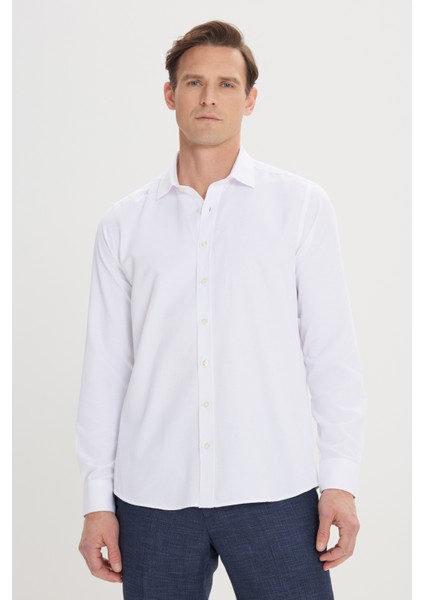 Özel Hediye Kutulu Slim Fit Dar Kesim Pamuklu Gömlek-Cüzdan Set