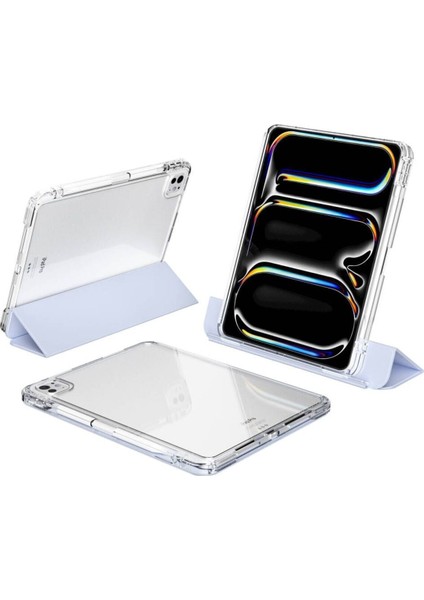 Apple iPad Pro 13 Inç M4 2024 Uyumlu Kılıf Pen Charge Şeffaf Kalem Bölmeli Case A2925 A2926 A3007 fırsatları