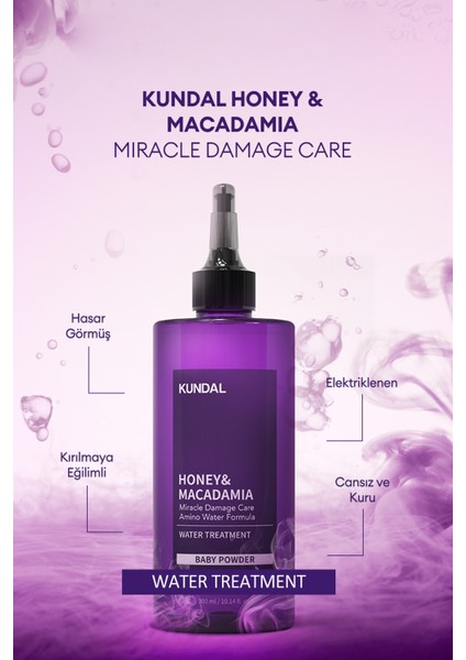Yoğun Bakım Sağlayan Sıvı Saç Kremi KUNDAL Miracle Damage Care Water Treatment 300ml (Baby Powder) fiyatları