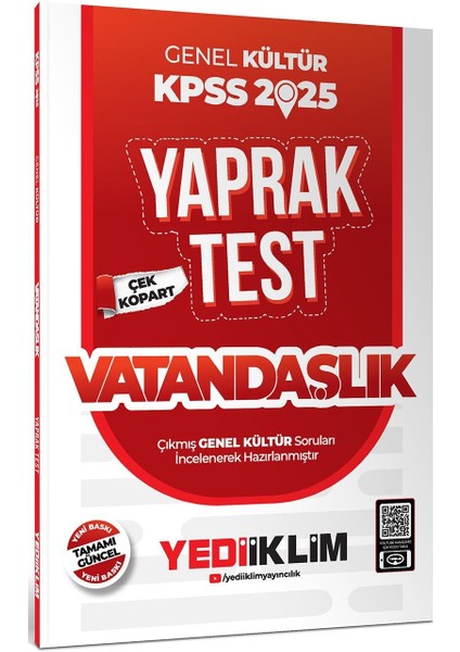 2025 Kpss Genel Kültür Vatandaşlık Çek Kopart Yaprak Test