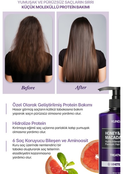 Yoğun Nemlendirici ve Besleyici Saç Kremi KUNDAL Honey & Macadamia Protein Treatment Pink Grapefruit indirimleri