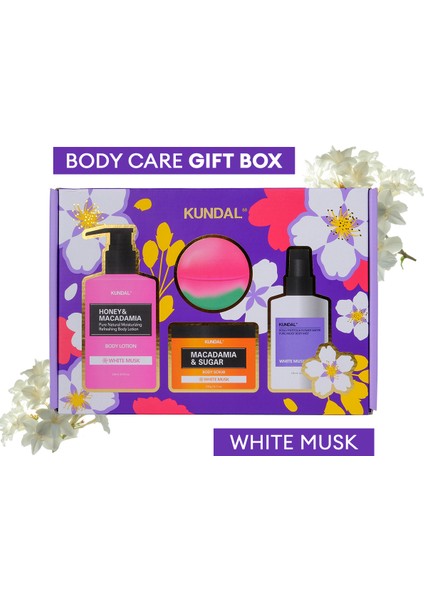 Yoğun Nemlendirme Etkili Dörtlü Vücut Bakım Hediye Seti KUNDAL Bath & Body Gift Edition (White Musk)