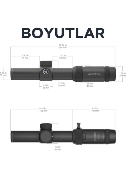 Scoc-28 // Vector Optics Forester Jr 1-4X24 Sfp Tüfek Dürbünü