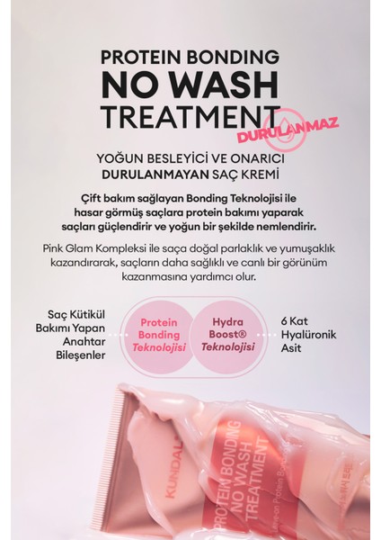 Yoğun Onarıcı Durulanmayan Bakım Kremi KUNDAL Protein Bonding No Wash Treatment 130ml Ylang Ylang